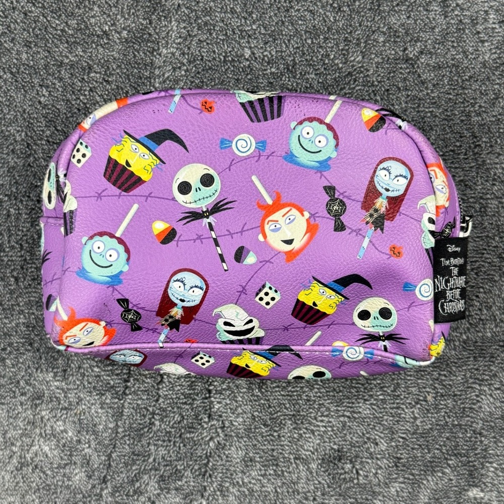 Disney Nightmare Before Christmas Purple Candy Character Makeup Bag Pouch 8x5x2